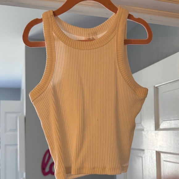 Zara White Ribbed Top - Picture 3 of 3